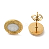 Ion Plating(IP) 304 Stainless Steel Oval Stud Earrings EJEW-C114-13C-G-1