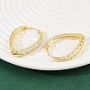 Teardrop Brass Micro Pave Clear Cubic Zirconia Hoop Earrings EJEW-G446-01G-3