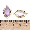 Natural Amethyst Faceted Leaf Pendants G-I375-04G-20-3