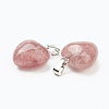 Natural Strawberry Quartz Pendants X-G-I311-A23-3