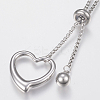 Tarnish Resistant Adjustable 304 Stainless Steel Lariat Necklaces LS-NJEW-H484-01P-3