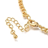 Heartbeat Brass Micro Pave Cubic Zirconia Card Paper Chain Bracelets for Women BJEW-L696-008G-3