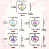 20Pcs 5 Styles Platinum Alloy Glass Pendants FIND-YW0007-61-3