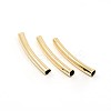 Brass Smooth Curved Tube Beads KK-O031-A-08-1