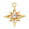 Brass Pave Clear Cubic Zirconia Pendants KK-V016-19G-1