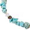 Dyed Natural Howlite Chip & Glass Beaded Anklets AJEW-AN00682-03-3