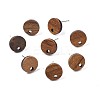 Walnut Wood Stud Earring Findings MAK-N033-008A-2