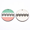 Printed Natural Poplar Wood Pendants WOOD-S045-131-2