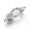 Brass Micro Pave Cubic Zirconia Lobster Claw Clasps ZIRC-S058-17P-1