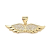 Brass Micro Pave Clear Cubic Zirconia Charms KK-F930-05G-1