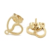 Heart Ion Plating(IP) 304 Stainless Steel Stud Earring Findings STAS-I206-90G-2