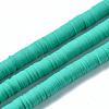 Flat Round Handmade Polymer Clay Beads CLAY-R067-10mm-34-1