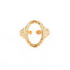Ion Plating(IP) 304 Stainless Steel Open Oval Wide Cuff Ring for Women LS-X-RJEW-S405-167G-1