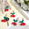 6Pcs Cherry Wool Knitting Pendant Decorations HJEW-CP0001-18G-3