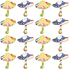 20Pcs 2 Styles Printed Wooden Pendants WOOD-SC0001-65-1