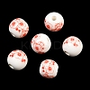 Floral Printed Porcelain Beads PORC-Q202-8mm-1-5