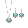 Synthetic Turquoise Pendant Necklaces & Dangle Earrings Sets WGE96E9-05-2