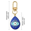 Teardrop with Evil Eye Alloy Enamel Pendant Decorations HJEW-YW00017-01-3
