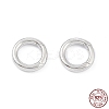 Anti-Tarnish Rhodium Plated 925 Sterling Silver Spring Gate Rings STER-K173-27P-4