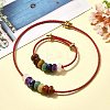 Rondelle Chakra Natural Gemstone Beads Bracelets & Necklaces Sets G-P561-01G-04-1