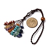 Chakra Theme Natural Red Aventurine & Green Aventurine & Red Jasper & Citrine & Amethyst & Lapis Lazuli & Synthetic Turquoise Tassel Pendant Decorations HJEW-JM03513-3