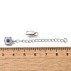 Brass Natural Lapis Lazuli Ends with Chain KK-K398-09P-3