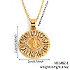 Vintage Brass Pave Cubic Zirconia Hollow Round Religion Virgin Mary Pendant Necklaces for Women LS-EZ3168-1-3