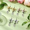 3 Pairs 3 Colors Shell Pearl Beads & Imitation Jelly Acrylic Dangle Earrings EJEW-TA00573-2