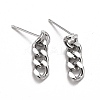 Brass Cuban Link Chain Shape Danlge Stud Earrings EJEW-C015-01P-1