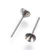 Non-Tarnish 304 Stainless Steel Post Stud Earring Settings LS-STAS-I097-006D-P-1