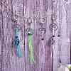 4Pcs  4 Colors Macrame Fringe Braided Keychain AJEW-SW00014-02-7