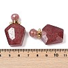 Natural Strawberry Quartz Openable Perfume Bottle Pendants G-I381-02G-03-3