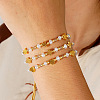 3Pcs Cross Adjustable Plastic Imitation Pearl Braided Bead Bracelets for Women OW3783-4-3