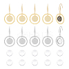 12 Pair 2 Color Glass Blank Dome Dangle Earrings EJEW-AB00020-1