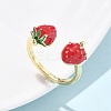 Brass with Enamel Cuff Open Rings for Women LS-RJEW-Q019-01A-G-1