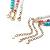 3Pcs 3Pcs Shell Pearl & Acrylic Heart & Enamel Pendant Necklaces Set NJEW-JN04038-6