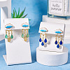 2 Pairs 2 Colors Teardrop Alloy Enamel Dangle Stud Earrings for Women EJEW-TA0001-49A-6