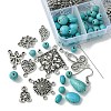 Tibetan Style Chandelier Components and Pendants with Synthetic Turquoise Beads Sets DIY-FS0005-75-3