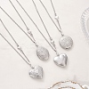316 Stainless Steel Heart Oval Flat Round Locket Pendant 304 Stainless Steel Twisted Chain Necklaces NJEW-JN05839-1
