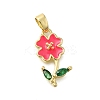 Brass Micro Pave Cubic Zirconia Pendants KK-V002-24G-03-1