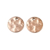 304 Stainless Steel Textured Disc Charms STAS-Q336-11C-RG-1