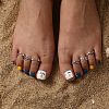 6Pcs Tibetan Style Alloy Cuff Toe Rings Sets WG87053-03-1