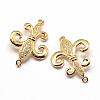 Rack Plating Brass Cubic Zirconia Links ZIRC-S019-01G-2