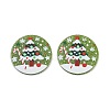 Christmas Themes Opaque Printed Acrylic Pendants OACR-B037-04-1