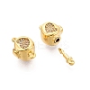 Brass Micro Pave Clear Cubic Zirconia Box Clasps KK-Q074-08G-2
