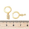 Lock & Key 925 Sterling Silver Micro Pave Clear Cubic Zirconia Hoop Earrings for Women EJEW-G427-01G-03-5