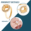 4Pcs 2 Colors Rack Plating Round Brass Micro Pave Cubic Zirconia Adjustable Ring Components KK-UN0003-39-5