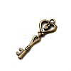 Tibetan Style Alloy Key Pendant Rhinestone Settings TIBEP-Q036-001AB-NR-2