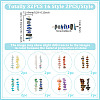 32Pcs 16 Styles Natural Chip Gemstone Beaded Connector Charms PALLOY-GO00060-2