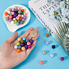 120Pcs 24 Colors Round Food Grade Eco-Friendly Silicone Beads SIL-SP0001-04-2